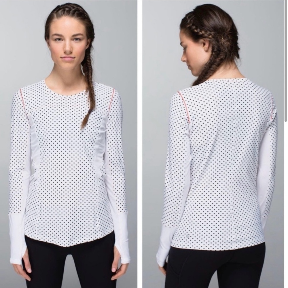 Lululemon Sunbeam Polka Dot Long Sleeve Swim Top 10